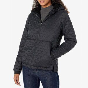 Quilted Lightweight Water-Resistant Sherpa-Lined Hooded Puffer